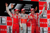 Felipe Massa (BRA), Scuderia Ferrari, Lewis Hamilton (GBR), McLaren Mercedes and Kimi Raikkonen (FIN), Scuderia Ferrari celebrate on podium after Formula 1 Grand Prix of China in Shanghai. Formula 1 Grand Prix of China was held on Sunday, 19th of September 2008 in Shanghai, China.
