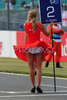 Grid Girl during qualifications of Formula 1 Grand Prix of Great Britain. Formula 1 Grand Prix of Great Britain in Silverstone was held on Friday, 5th of July 2008 in Silverstone, Great Britain. <br> 
