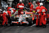 Giancarlo Fisichella (ITA), Force India F1 Team in pit stop <br>  during Formula 1 Grand Prix of Belgium in Spa Francorchamps. Formula 1 Grand Prix of Belgium was held on Sunday, 7th of September 2008 in Spa Francorchamps, Belgium.
