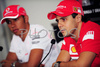 Felipe Massa (BRA), Scuderia Ferrari and Lewis Hamilton (GBR), McLaren Mercedes before Formula 1 Grand Prix of Brazil in Interlagos, Brazil. Last race of Formula 1 Grand Prix 2008 was Grand Prix of Brazil which was held on between 30th of October 2008 and 2nd of November 2008 in Interlagos, Brazil. <br> 
