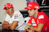 Felipe Massa (BRA), Scuderia Ferrari and Lewis Hamilton (GBR), McLaren Mercedes before Formula 1 Grand Prix of Brazil in Interlagos, Brazil. Last race of Formula 1 Grand Prix 2008 was Grand Prix of Brazil which was held on between 30th of October 2008 and 2nd of November 2008 in Interlagos, Brazil. <br> 
