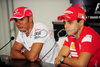 Felipe Massa (BRA), Scuderia Ferrari and Lewis Hamilton (GBR), McLaren Mercedes before Formula 1 Grand Prix of Brazil in Interlagos, Brazil. Last race of Formula 1 Grand Prix 2008 was Grand Prix of Brazil which was held on between 30th of October 2008 and 2nd of November 2008 in Interlagos, Brazil. <br> 
