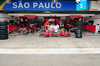 Scuderia Ferrari box before Formula 1 Grand Prix of Brazil in Interlagos, Brazil. Last race of Formula 1 Grand Prix 2008 was Grand Prix of Brazil which was held on between 30th of October 2008 and 2nd of November 2008 in Interlagos, Brazil. <br> 
