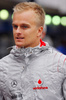 Heikki Kovalainen (FIN), McLaren Mercedes before free practice session for Formula 1 Grand Prix of Brazil in Interlagos, Brazil. Free practice for last race of Formula 1 Grand Prix 2008, Grand Prix of Brazil was held on Friday, 31th of October 2008 in Interlagos, Brazil. <br> 
