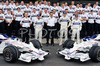 BMW Sauber F1 Team 2008 before free practice session for Formula 1 Grand Prix of Brazil in Interlagos, Brazil. Free practice for last race of Formula 1 Grand Prix 2008, Grand Prix of Brazil was held on Friday, 31th of October 2008 in Interlagos, Brazil. <br> 
