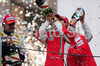 Fernando Alonso (ESP),  Renault F1 Team, Felipe Massa (BRA), Scuderia Ferrari and Kimi Raikkonen (FIN), Scuderia Ferrari on podium after after Formula 1 Grand Prix of Brazil in Interlagos, Brazil. Last race of Formula 1 Grand Prix 2008, Grand Prix of Brazil was held on Sunday, 2nd of November 2008 in Interlagos, Brazil. <br> 
