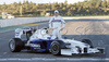 Robert Kubica (POL) stands by the new BMW Sauber F1.09 during presentation of new BMW Sauber F1.09 Formula 1 race car. Presentation of BMW Sauber Formula 1 team was held in Valencia, Spain, on 20th of January 2009.

