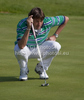 Robert-Jan Derksen (NED) lines up a putt on day one of the Celtic Manor Wales Open 2010, in the Celtic Manor Resort and Golf Club, part of the Race to Dubai tournament.
