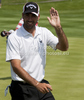 Alvaro Quiros (SPA) celebrates a hole in one on day one of the Celtic Manor Wales Open 2010, in the Celtic Manor Resort and Golf Club, part of the Race to Dubai tournament.
