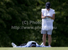 Paul Eales (GBR) lays on the fairway after walking up the steep hill on the 18th hole during the first day of the European Tour, 14th Open de Saint-Omer, part of the Race to Dubai tournament and played at the AA Saint-Omer Golf Club .
