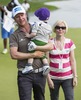 Mikko Ilonen of Finland with his wife and son during the Nordea Masters Golf Tournament of European Tour at the Bro Hof Slott, Bro, Sweden.  Nordea Masters Golf Tournament of European Tour at the Bro Hof Slott, Bro, Sweden was played on 2nd of June 2013.
