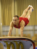 Second placed Marek Lyszczarz of Poland competing during men vault competition of Artistic gymnastics World Challenge Cup Ljubljana 2013, which was held on Saturday, 27th of April 2013 in Tivoli Arena in Ljubljana, Slovenia
