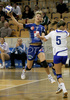 Maryna Vergelyuk (no.7) of Krim (L) shooting on goal next to Aneta Peraica (no.5) of HC Lokomotiva Zagreb (R) during match of 1/8 finals match of Women Handball Cup Winners cup. Match between RK Krim, Ljubljana, Slovenia, and RK Lokomotiva Zagreb, Croatia was played on 9th of February 2008 in Tivoli Arena in Ljubljana, Slovenia. Match ended with victory of RK Krim, who defeated RK Lokomotiva Zagreb 31:25.
