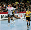Katty Piejos (no.10) of Metz Handball shooting on goal during second round match of Women Champions league between RK Krim, Ljubljana, Slovenia, and Metz Handball, Metz, France. Match between RK Krim and Metz Handball was played on 9th of November 2008 in Kodeljevo Arena in Ljubljana, Slovenia. Match ended with victory of Metz, who defeated RK Krim with 26:31.

