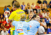 Kristina Flognman of Sweden shooting on a goal and Neli Irman of Slovenia Teja Ferfolja of Slovenia in defense during womens qualifying match for European Championship 2012  between Slovenia and Sweden. Qualification match for European Handball Championships 2012 between Slovenia and Sweden was played in Velenje, Slovenia, on Thursday, 31st of May 2012.
