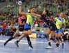Andrea Penezic (no.23) of RK Krim Mercator during match of EHF Women handball Champions League between RK Krim Mercator, Slovenia, and Metz Handball, France. Match of EHF Women handball Champions League between RK Krim Mercator and Metz Handball was played on Saturday, 2nd of November 2013 in Stozice arena in Ljubljana, Slovenia.
