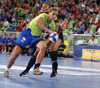 Andrea Penezic (no.23) of RK Krim Mercator during match of EHF Women handball Champions League between RK Krim Mercator, Slovenia, and Metz Handball, France. Match of EHF Women handball Champions League between RK Krim Mercator and Metz Handball was played on Saturday, 2nd of November 2013 in Stozice arena in Ljubljana, Slovenia.
