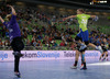 Maja Zrnec (no.44) of RK Krim Mercator shooting on goal during match of EHF Women handball Champions League between RK Krim Mercator, Slovenia, and HC Leipzig, Germany. Match of EHF Women handball Champions League between RK Krim Mercator and HC Leipzig was played on Saturday, 16th of November 2013 in Stozice arena in Ljubljana, Slovenia.
