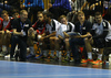 Head coach of Switzerland, Michael Suter (L) and Lukas Von Deschwanden of Switzerland (R) during EHF European championships qualifications match between Slovenia and Switzerland. EHF European championships qualifications match between Slovenia and Switzerland was played on Wednesday, 2nd of November 2016 in Rdeca dvorana in Velenje, Slovenia.
