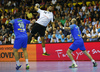 Lukas Von Deschwanden of Switzerland during EHF European championships qualifications match between Slovenia and Switzerland. EHF European championships qualifications match between Slovenia and Switzerland was played on Wednesday, 2nd of November 2016 in Rdeca dvorana in Velenje, Slovenia.
