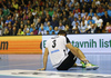 Lucas Meister of Switzerland during EHF European championships qualifications match between Slovenia and Switzerland. EHF European championships qualifications match between Slovenia and Switzerland was played on Wednesday, 2nd of November 2016 in Rdeca dvorana in Velenje, Slovenia.
