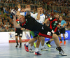 Patrick Wiencek of Germany during EHF European championships qualifications match between Slovenia and Germany. EHF European championships qualifications match between Slovenia and Germany was played on Wednesday, 3rd of May 2017 in Stozice arena in Ljubljana, Slovenia.
