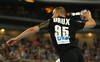 Paul Drux of Germany during EHF European championships qualifications match between Slovenia and Germany. EHF European championships qualifications match between Slovenia and Germany was played on Wednesday, 3rd of May 2017 in Stozice arena in Ljubljana, Slovenia.
