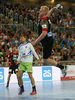Marko Bezjak of Slovenia (L) and Patrick Wiencek of Germany (R) during EHF European championships qualifications match between Slovenia and Germany. EHF European championships qualifications match between Slovenia and Germany was played on Wednesday, 3rd of May 2017 in Stozice arena in Ljubljana, Slovenia.
