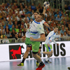 Blaz Blagotinsek of Slovenia during EHF European championships qualifications match between Slovenia and Germany. EHF European championships qualifications match between Slovenia and Germany was played on Wednesday, 3rd of May 2017 in Stozice arena in Ljubljana, Slovenia.
