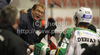 Coach of HDD Tilia Olimpija, Hannu Jarvenpaa during ice hockey match of Slovenian league finals 2011-2012 between HK Acroni Jesenice and HDD Tilia Olimpija. Match between HK Acroni Jesenice and HDD Tilia Olimpija was held on Monday, 2nd of April 2012 in Jesenice, Slovenia. 
