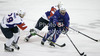 Anze Ropret (29) of Slovenia Julien Desrosiers (24) of France during the match of EICH Ice hockey tournament between Slovenia and France. Match between Slovenia and France  was held in Tivoli Arena in Ljubljana, Slovenia, on Friday, 9th of November 2012. during match of EIHC ice hockey tournament between Slovenia and France. Match between Slovenia and France was played in Tivoli Arena in Ljubljana, Sloveni, on Friday, 9th of November 2012. Match was won by Slovenia, who defeated France with 3-1.
