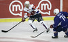 Jan Mursak (39) of Slovenia and Nicolas Besch (74) of France during the match of EICH Ice hockey tournament between Slovenia and France. Match between Slovenia and France  was held in Tivoli Arena in Ljubljana, Slovenia, on Friday, 9th of November 2012. during match of EIHC ice hockey tournament between Slovenia and France. Match between Slovenia and France was played in Tivoli Arena in Ljubljana, Sloveni, on Friday, 9th of November 2012. Match was won by Slovenia, who defeated France with 3-1.
