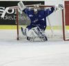 Goalkeeper Cristobal Huet of France during the match of EICH Ice hockey tournament between Slovenia and France. Match between Slovenia and France  was held in Tivoli Arena in Ljubljana, Slovenia, on Friday, 9th of November 2012. during match of EIHC ice hockey tournament between Slovenia and France. Match between Slovenia and France was played in Tivoli Arena in Ljubljana, Sloveni, on Friday, 9th of November 2012. Match was won by Slovenia, who defeated France with 3-1.
