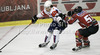 Anze Kopitar (no.11) of Slovenia nd Matthias Trattnig (no.51) of Austria during match of EIHC Ice hockey tournament between Slovenia and Austria. Match between Slovenia and Austria was held in Ljubljana Hala Tivoli arena, Slovenia, on Saturday, 10th of November 2012.
