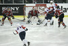 Mitja Robar (no.51) of Slovenia, Rok Ticar (no.24) of Slovenia, Blaz Gregorc (no.15) of Slovenia and Johannes Reichel (no.17) of Austria during match of EIHC Ice hockey tournament between Slovenia and Austria. Match between Slovenia and Austria was held in Ljubljana Hala Tivoli arena, Slovenia, on Saturday, 10th of November 2012.
