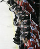 Austrian bench during match of EIHC Ice hockey tournament between Slovenia and Austria. Match between Slovenia and Austria was held in Ljubljana Hala Tivoli arena, Slovenia, on Saturday, 10th of November 2012.
