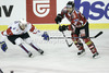 Klemen Pretnar (no.7) of Slovenia and Manuel Latusa (no.15) of Austria1 during match of EIHC Ice hockey tournament between Slovenia and Austria. Match between Slovenia and Austria was held in Ljubljana Hala Tivoli arena, Slovenia, on Saturday, 10th of November 2012.
