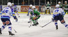 Scott Hotham (55) of EC VSV and Brock McBride (10) of HDD Telemach Olimpija during match of EBEL league Ice hockey tournament between HDD Telemach Olimpija and EC VSV, Villach. Match between HDD Telemach Olimpija and EC VSV, Villach was held in Ljubljana Hala Tivoli arena, Slovenia, on Friday, 16th of November 2012.
