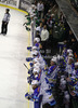Players during match of EBEL league Ice hockey tournament between HDD Telemach Olimpija and EC VSV, Villach. Match between HDD Telemach Olimpija and EC VSV, Villach was held in Ljubljana Hala Tivoli arena, Slovenia, on Friday, 16th of November 2012.

