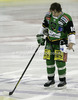 Brock McBride (10) of HDD Telemach Olimpija during match of EBEL league Ice hockey tournament between HDD Telemach Olimpija and EC VSV, Villach. Match between HDD Telemach Olimpija and EC VSV, Villach was held in Ljubljana Hala Tivoli arena, Slovenia, on Friday, 16th of November 2012.
