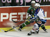 Derek Ryan (11) of EC VSV and Jan Mursak (39) of HDD Telemach Olimpija during match of EBEL league Ice hockey tournament between HDD Telemach Olimpija and EC VSV, Villach. Match between HDD Telemach Olimpija and EC VSV, Villach was held in Ljubljana Hala Tivoli arena, Slovenia, on Friday, 16th of November 2012.
