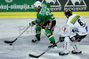 Pasi Petrilainen (no.38) of ZM Olimpija (L) and Armin Helfer (no.6) of HC TWK Innsbruck (R) during match of 46th round of EBEL League between ZM Olimpija, Ljubljana, Slovenia and HC TWK Innsbruck, Austria. Match was won by ZM Olimpija who defeated HC TWK Innsbruck with 5:2. Match was played in Tivoli Arena in Ljubljana, Slovenia on 3rd of February 2008.
