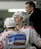 Coach of HK Acroni Jesenice Doug Bradley during third match of Slovenian National Championships finals between ZM Olimpija, Ljubljana, Slovenia and HK Acroni Jesenice, Slovenia. Match was won by Acroni Jesenice who defeated ZM Olimpija with 1:2. Match was played in Tivoli Arena in Ljubljana, Slovenia on 8th of April 2008.
