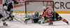 Marjan Manfreda (no.18) of HK Acroni Jesenice (R) scoring during match of Erste Bank Eishockey Liga 2008-09 between HK Acroni Jesenice, Jesenice, Slovenia and HDD Tilia Olimpija, Ljubjana, Slovenia. HK Acroni Jesenice won match and defeated HDD Tilia Olimpija 8:2. Match of EBEL League was played in Podmezaklja arena in Jesenice, Slovenia on 12th of October 2008.
