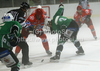 Elik Todd (no.12) of HK Jesenice (L) and Matt Higgins (no.3) of HDD Olimpija (R) in faceoff during ice hockey match Summer League Rudi Hiti (Poletna liga Rudi Hiti) 2010 between HDD Tilia Olimpija and HK Acroni Jesenice. Match between HDD Tilia Olimpija and HK Acroni Jesenice was held on Friday, 20th of August 2010 in Ljubljana, Slovenia.
