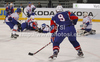 Tomaz Razingar (no.9) of Slovenia during match of IIHF Ice hockey World championship Division 1 Group A between Slovenia and Great Britain. Match between Slovenia and Great Britain of IIHF Ice hockey World championship Division 1 Group A was held in Stozice Arena in Ljubljana, Slovenia, on Sunday, 15th of April 2012.
