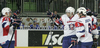 Robert Sabolic (no.25) of Slovenia (L) celebrates his goal with teammates during match of IIHF Ice hockey World championship Division 1 Group A between Slovenia and Ukraine. Match between Slovenia and Ukraine of IIHF Ice hockey World championship Division 1 Group A was held in Stozice Arena in Ljubljana, Slovenia, on Thursday, 19th of April 2012.
