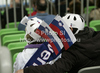 Spectators during match of IIHF Ice hockey World championship Division 1 Group A between Slovenia and Austria. Match between Slovenia and Austria of IIHF Ice hockey World championship Division 1 Group A was held in Stozice Arena in Ljubljana, Slovenia, on Saturday, 21st of April 2012.
