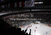 Spectators in arena celebrating goal of Slovenia during match of IIHF Ice hockey World championship Division 1 Group A between Slovenia and Austria. Match between Slovenia and Austria of IIHF Ice hockey World championship Division 1 Group A was held in Stozice Arena in Ljubljana, Slovenia, on Saturday, 21st of April 2012.
