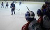 Players of KHL Medvescak observing play during match of Rudi Hiti Ice hockey Summer league 2012 between VSV Villach and KHL Medvescak Zagreb. Match between VSV Villach and KHL Medvescak Zagreb was held in Bled Ice Arena in Bled, Slovenia, on Saturday, 18th of August 2012.
